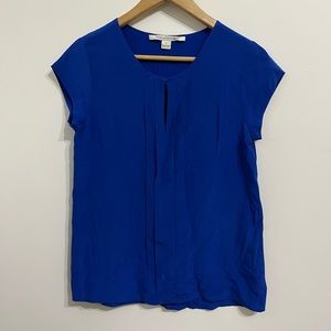 Diane Von Furstenberg Blue Silk Top